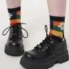 Minga London Minga X Strangervinyl Happy Flower Rainbow Check Socks Clothing