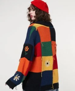Minga London Minga X Strangervinyl Rainbow Patchwork Cardigan