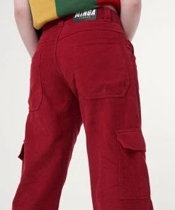 Minga London Minga X Strangervinyl Red Corduroy Cargo Pants Clothing