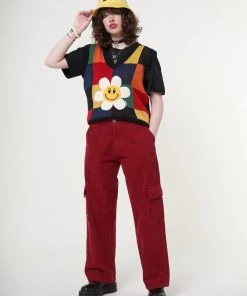 Minga London Minga X Strangervinyl Happy Flower Rainbow Check Vest