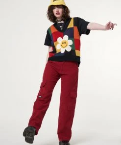 Minga London Minga X Strangervinyl Happy Flower Rainbow Check Vest