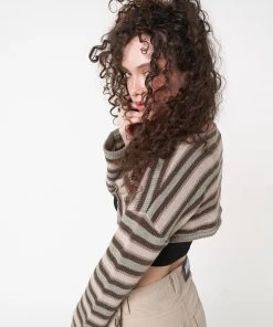 Minga London Molly Stripes Tie Knitted Shrug Clothing