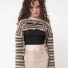 Minga London Molly Stripes Tie Knitted Shrug Clothing