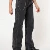 Minga London Clothing Carpenter Jeans In Washed Black