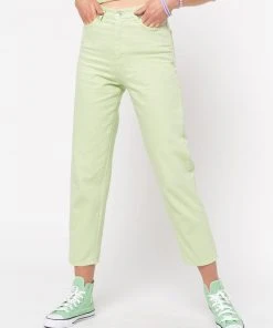 Minga London Pastel Green Denim Mom Jeans Clothing