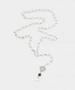 Minga London Pray 4 Me Rosary Pearl Beads Necklace