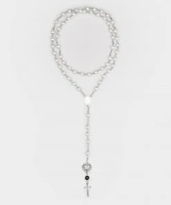 Minga London Pray 4 Me Rosary Pearl Beads Necklace