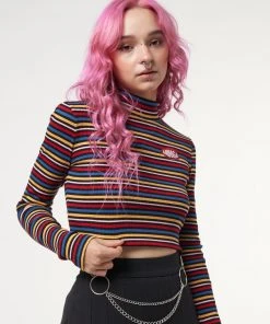 Minga London Rainbow Striped Ribbed Top