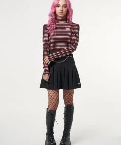 Minga London Rainbow Striped Ribbed Top