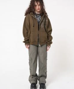 Minga London Rue Washed Zip Up Hoodie Jacket Clothing