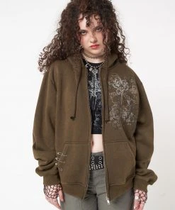 Minga London Rue Washed Zip Up Hoodie Jacket Clothing