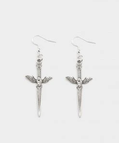 Minga London Clothing Silver Dagger Necklace & Earrings Set