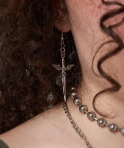 Minga London Clothing Silver Dagger Necklace & Earrings Set