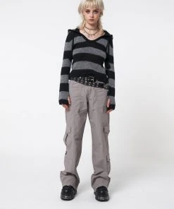 Minga London Smoke Stripes Hooded Knit Jumper