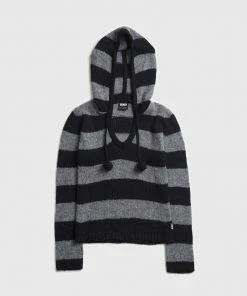 Minga London Smoke Stripes Hooded Knit Jumper