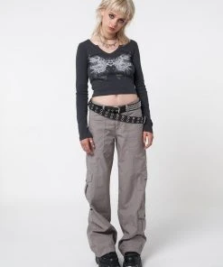 Minga London Most Wanted Strass Heart Wings Crop Top