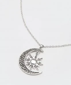 Minga London Sun & Moon Pendant Chain Necklace