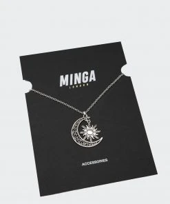 Minga London Sun & Moon Pendant Chain Necklace