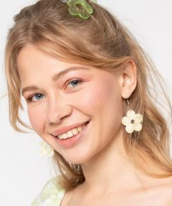 Minga London Clothing Flower Power Translucent Green Hair Clip