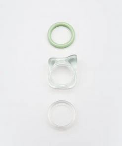 Minga London Clothing Translucent Green Plastic Rings Set