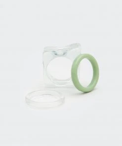 Minga London Clothing Translucent Green Plastic Rings Set