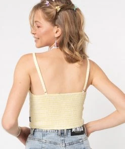 Minga London Clothing Maisie Yellow Gingham Frill Corset Top