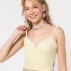 Minga London Clothing Maisie Yellow Gingham Frill Corset Top